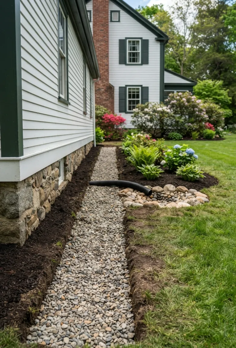 Exterior French Drain Trench - French Drain Installation & Repair Services by IFix Masonry & Home Improvements