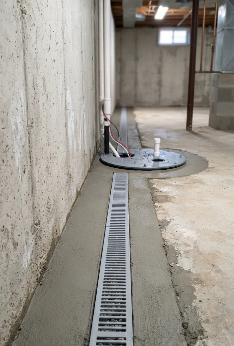 Finished French drain installation in Canton, MA - IFix Masonry & Home Improvements
