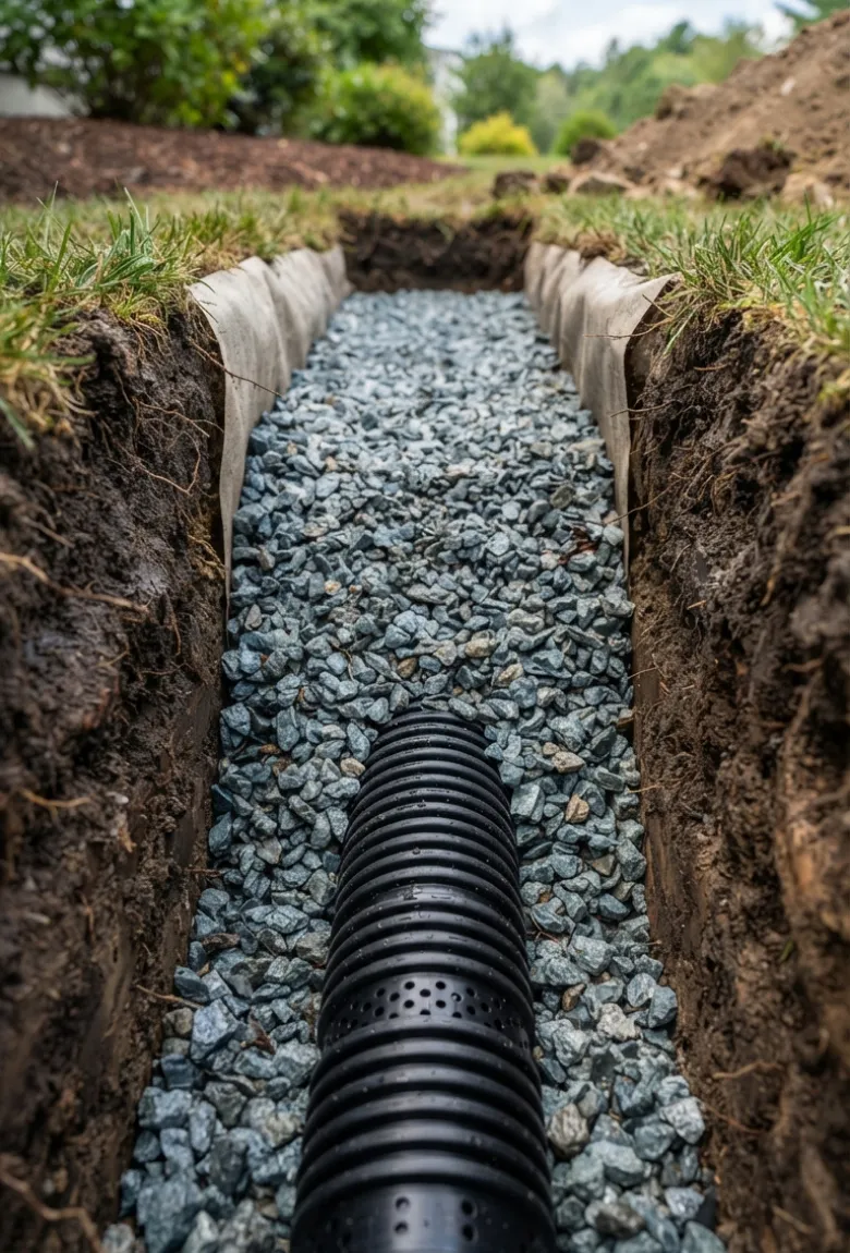 Gravel and Perforated Pipe - French Drain Installation and Repairs Services by IFix Masonry & Home Improvements