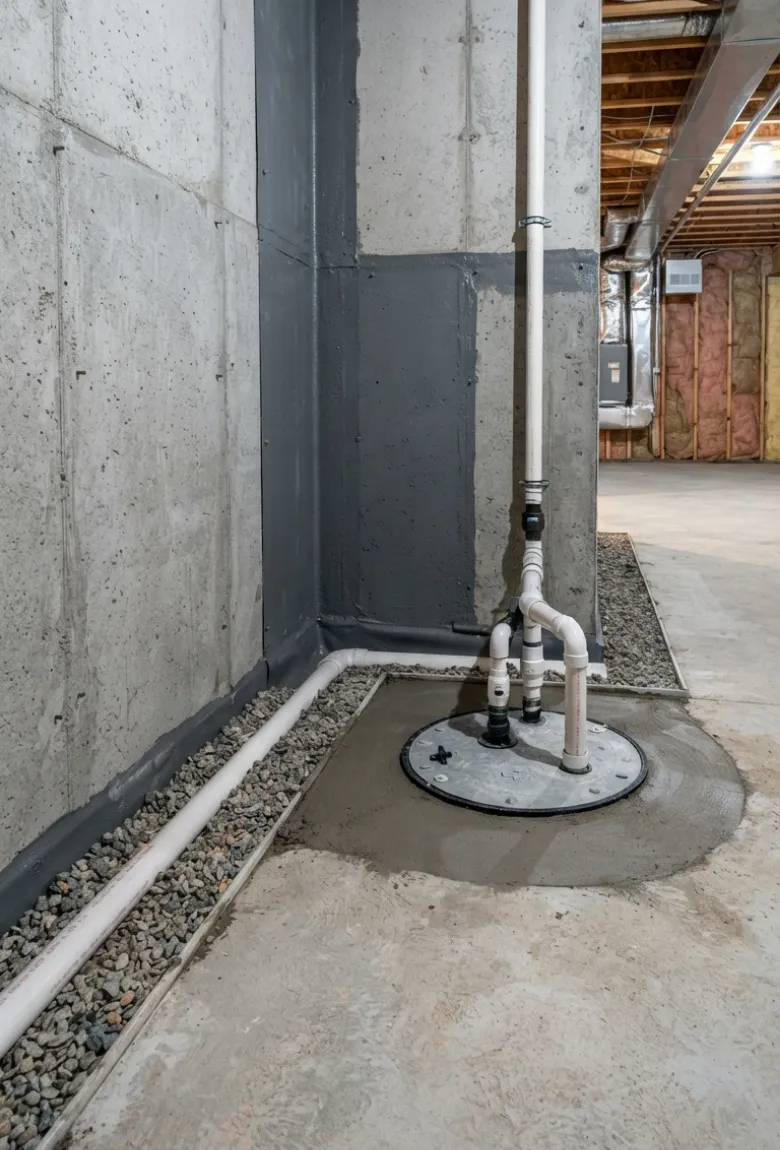 Interior Foundation Wall Protection Services in Canton, MA - Basement Waterproofing Project Showcase - Completed by IFix Masonry & Home Improvements